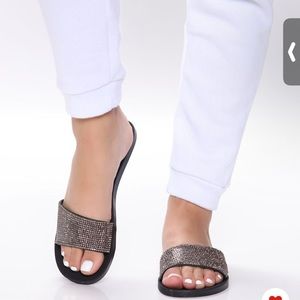 Black Sparkly Sandals